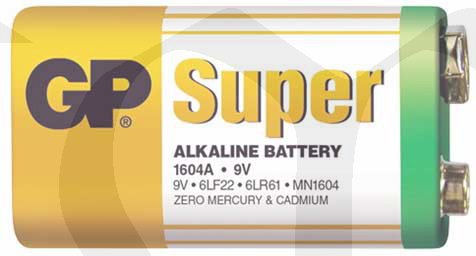 Baterie 6F22 (9V) alkalická GP Super