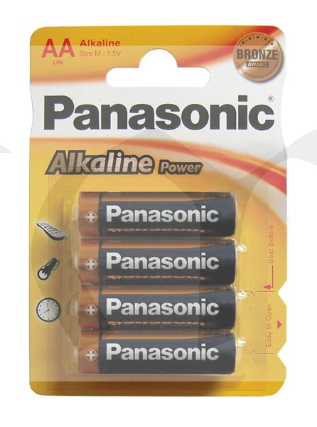 4ks Baterie AA(R6) alkalická PANASONIC
