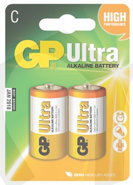 2ks Baterie C(R14) alkalická GP Ultra Alkaline